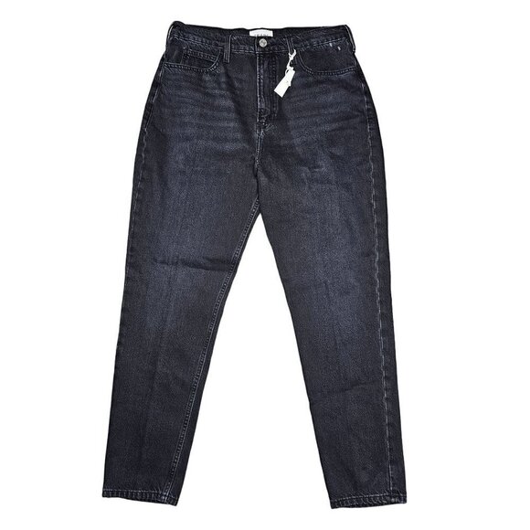 Frame High-Waisted Tapered-Leg Jeans Inkwell Black Denim Women Size 29 NWT - Picture 1 of 13